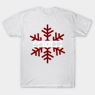 Latvian flag winter snowflake T-Shirt